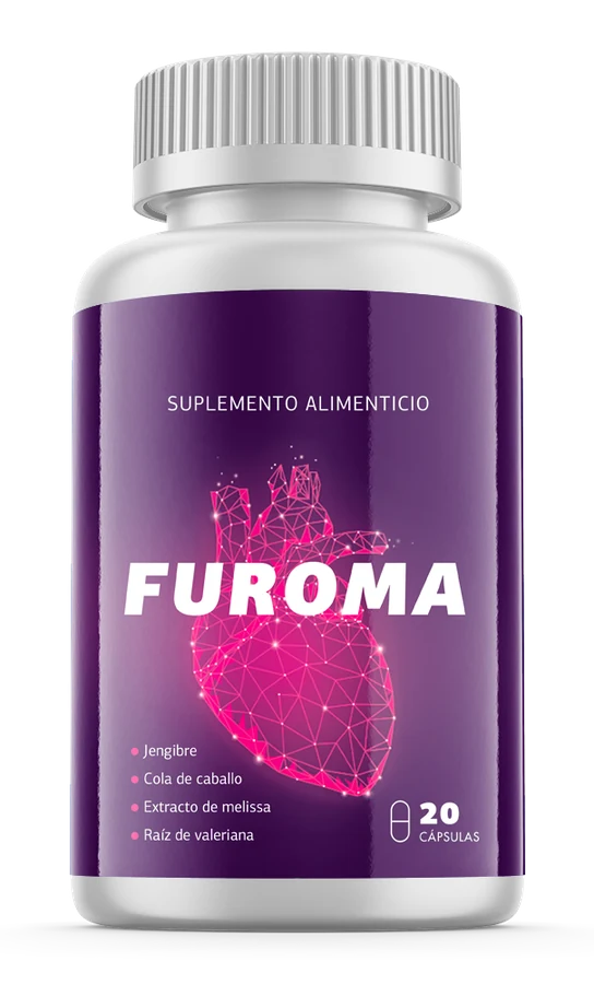 Frasco Furoma cápsulas cardiovasculares 20 unidades — Jengibre, Cola de Caballo, Melissa, Valeriana, Magnesio y CoQ10 para presión y estrés en Colombia